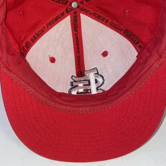 St Louis Cardinals B.B. Box Premium Fitted Hat 7 3/8 Red Cap Flat Bill MLB - Picture 8 of 13